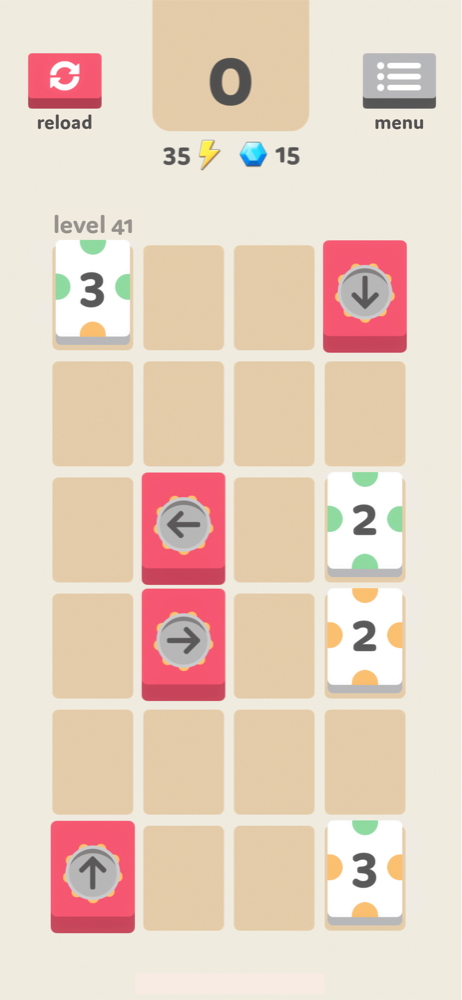 Level 41 with pink turn blocks redirecting tiles